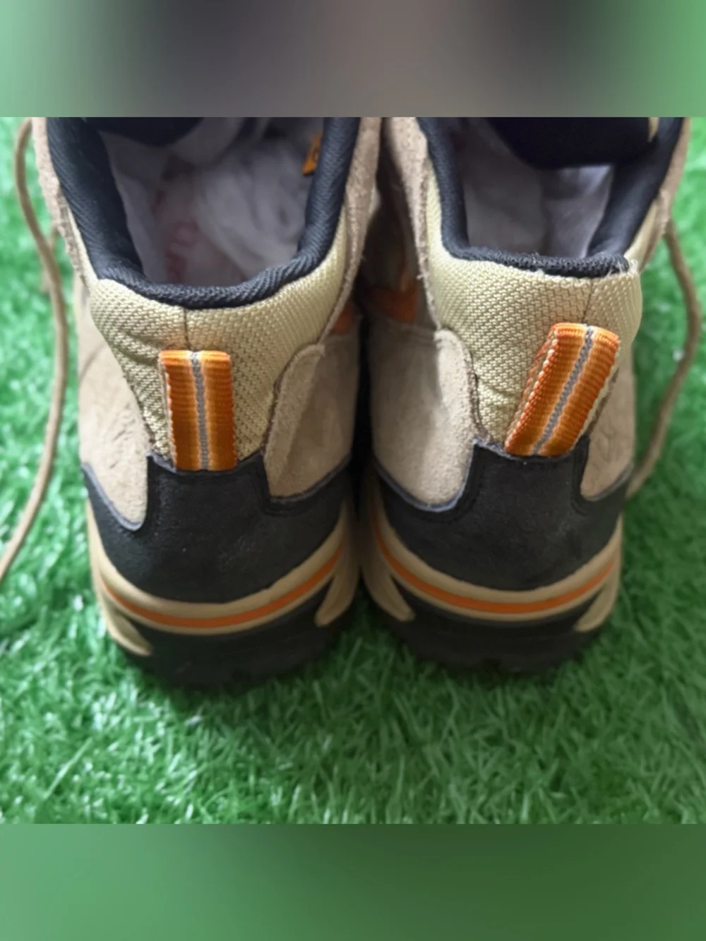 Men's Timberland Tan and Orange Outdoor Trail Shoes Size 5.5